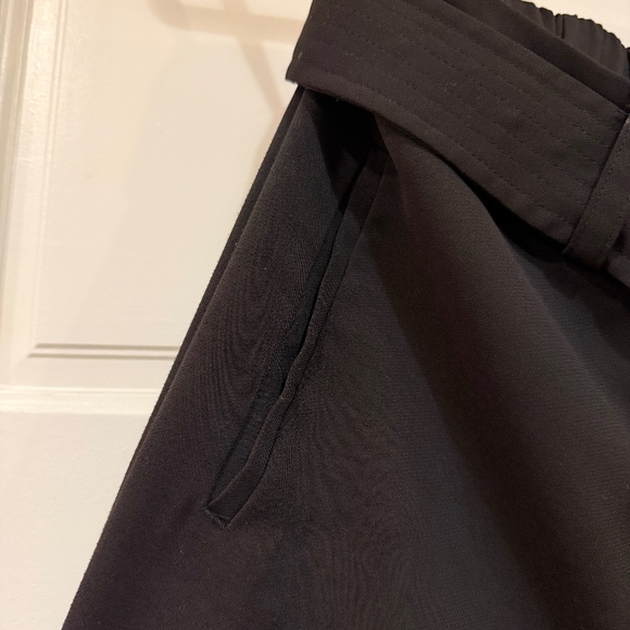 Quince Stretch Crepe Paperbag Pants, Black, Size 12 - Picture 9 of 13